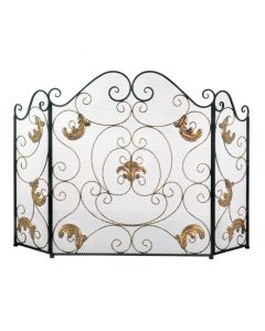 GOLD FLEUR-DE-LIS FIREPLACE SCREEN