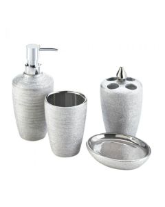 SILVER SHIMMER BATH ACCESSORY SET